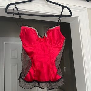 Vintage red corset bustier top